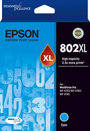 Epson 802XL - High Capacity DURABrite Ultra - Cyan Ink Cartridge [C13T356292]