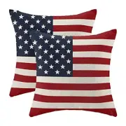 4th of July Pillow Covers 18x18 Set of 2 18" x 18" (Pack of 1) American Flag