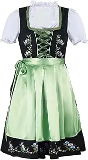 [Generic] Women's Knee-Length Dirndl Costume Dress - Fashionable Traditional Dress Floral Prints Oktoberfest Set Floaty Dress Midi Costume Dress 50S Vintage Short Sleeve Swing Cocktail Dress Wedding