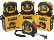 Durable 4-Pack 25Ft Measuring Tapes with Anti-Skid Grip & Fractional Graphics