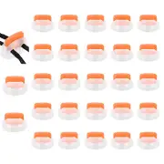 25 Pcs Plastic Spring Cord Lock, Double Hole Stopper, Transparent + Orange