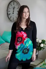 Flower Print Tunic--CLA-11329