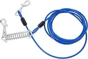 GALPADA Dog Tie Out Cable with Shock Absorbing Spring and Swivel Hook Durable Leash for Small to Medium Pets Outdoor Hiking Rope and Pet Accessories for Tangle Movement and Control