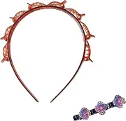 [Generic] Clip Headbands For Women,Headband With Clips,Hair Clip Headbands For Women, Girls,Fashion Braided Hair Tools For Women,Bangs Hairstyle Hairpin Headband,Toothed Headband Braid Tool(1*Brown)