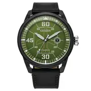 Citizen Men's Avion Black Leather Band Men's Watch (AW1735-03X)