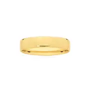 9ct Gold 4.5mm Flat Soft Edge Wedding Band - Size T