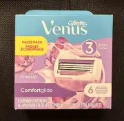 Gillette Venus Comfort Glide 3-blade Freesia 6 Razor Cartridges