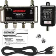Compact 4-Port Cable Signal Booster for Enhanced HDTV & Internet Connections