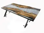 72"x36" Epoxy River Table Top, Epoxy Dining Table, Walnut Wood Epoxy Table