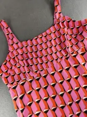 Diane Von Furstenberg x Target Mini Shift Dress Pink Modern Geometric DVF Sz 16