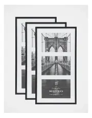 [Cooper & Co] Metal 3 Slot Collage Photo Frame 10 x15cm Set Of 3 in Black