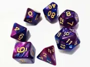 Complete Dice Set - 7x Purple Blue Acrylic Dice