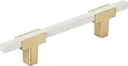 [Amerock] Cabinet Pull | Brushed Gold/White | 3-3/4 inch (96 mm) Center to Center | Urbanite | 1 Pack | Drawer Pull | Drawer Handle | Cabinet Hardware