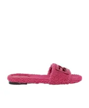 Pink sheepskin slides 37,38