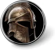 [FZMVSQH] Spartan Warrior Helmet Printed Round Button Pin Badges Metal Pinback Buttons 1 Inch Pins for Hat Shirt Clothing Bags Decoration, Circular, Aluminum, Circular, Aluminum