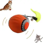 Interactive cat Toy Ball, Automatically Moving cat Toy Ball， Rechargeable Silicone Premium Self Rotating Ball, pet Ball Toy, Indoor Smart cat Toy, Toys for Kittens (Orange, S)