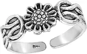 [AeraVida] Springtime Daisy Floral Infinity Knot Vines .925 Sterling Silver Toe or Pinky Ring, Metal, not known