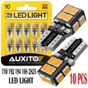 10 Amber AUXITO 168 Yellow 194 921 License Side Marker Light Canbus LED Bulb 14E