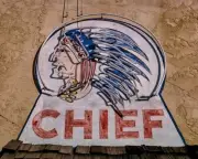8x10 Vintage photo Chief Service Garage sign, Main Street, Trinidad, Colorado.