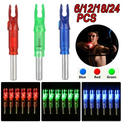 LED Lighted Nocks Archery Arrow Shooting Hunting 6.2mm Nocks Tail Set 6-24PCS