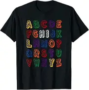 [X.Style] Polka Dot Alphabet International Dot Day Boys Kids Toddler ds1355 T-Shirt (M) Black