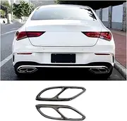 FUWKAIZS Car Tail Muffler Exhaust Pipe Cover Trim Exterior Accessories Compatible for Mercedes Benz CLA Class C118 W118 2020-2023(Gloss Black)