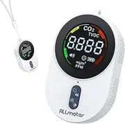 ALLmeter Portable 2 in 1 CO2 Detector 700mAh Rechargeable Carbon Dioxide Meter Detects CO2 and TVOC 1s Refresh with Adjustable Buzzer Alarm and Screen Prompt for Travel Camping Home Office Greenhouse