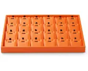 24 Grids Jewellery Tray Stackable Necklace Display Box PU Leather Jewellery Organi r Box Necklace Storage Tray Necklace Box for Necklace Pendant Lo