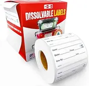 Dissolvable Food Labels Washes Off in Water in Seconds Like Magic (500 Per Roll) No Residue Stickers 1x2 for Food Safety, Prep, and Meal Storage Containers by MESS