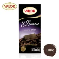 在飛比找momo購物網優惠-即期品【Valor】82%黑巧克力片100g/片(效期：20