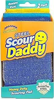 [Scrub Daddy] Steel Scouring Pad - ArmorTec Steel Fibres Woven in for the Toughest Scouring Jobs - 2 Scouring Pads