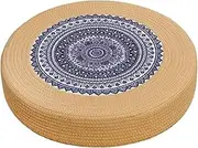 Meditation Cushion Sitting Cushion Flat Breathable Pouf Floor Pillow for Deep Thought Leisure Living Room Bedroom Balcony, 50cm Navy Blue