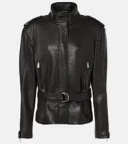 [Saint Laurent] Saint Laurent Oversized leather jacket UK 12 black
