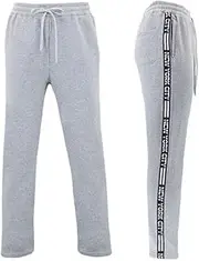 [FIL] Men's Fleece Track Pants NYC Side Tape Zip Pockets Warm Casual Joggers