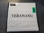 Vera Wang King Luxurious Satin Weave White 100% Cotton 4 Piece Sheet Set NEW