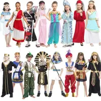 在飛比找ETMall東森購物網優惠-萬圣節兒童服裝男童女童希臘埃及俄羅斯阿拉伯和服英國外國cos
