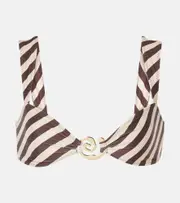 [Same] Same Spiral striped bikini top AU 10 brown