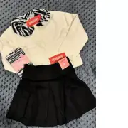 NWT Gymboree Wild One Zebra Cardigan Sweater Quilted Holiday Skirt Tights LOT 5