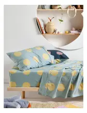 [Linen House Kids] Roundabout Sheet Set in Blue/Yellow