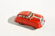 Fire Engine Car. Tin Toy / Retro / Clockwork Vehicle Toy
