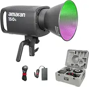 Aputure Amaran 150C RGB Full Color LED Video Light,150W Bowens Mount Continuous Light Bluetooth App Control 9 System FX DC/AC Power Supply for Videl Films Photography -Black