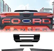 Tailgate Handle Cover Trim for Ford Ranger Next Gen 2022 2023 2024 2025 Accessories, Rear Trunk Tailgate Door Handle Protector Guard Surround Decor Trim with Keyless for Ute Exterior