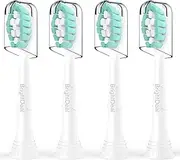 Toothbrush Heads for Philips Sonicare DiamondClean DailyClean EasyClean HealthyWhite ExpertClean W C1 C2 G2 C3 G3 W3 Sonic Electric Replacement Brush 1100 4100 5100 6100 White, 4 Pack