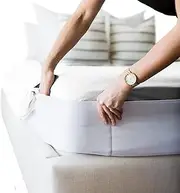 Better Bedder Bed Headband, Fabric Shell of Cotton, Polyester, and Spandex, Bed Making Made Easy, Transforms Any Flat Sheet into A Fitted Sheet, Fits All Mattress Heights- Queen 60” X 80”