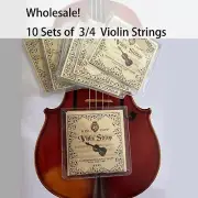 Wholesale! 10 Sets of 3/4 Violin Strings Steel Metal Alloy---US seller
