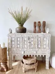 Antique Indian Damichya Chest Boho Chic Sideboard Console/ Hall Table Statement