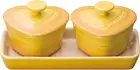 Le Creuset 910223-00-70 Petit Ramekin Damour Set Tray Yellow Heart Japan