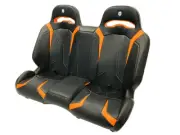 Pro Armor LE Suspension Rear Bench Seat Black Orange Polaris RZR XP 4 1000 Turbo