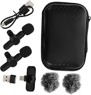 BESPORTBLE Cordless Lapel Interview Mic Compact Noise Reduction Mic Type-c Usb Adapter for Mobile Laptop