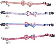 NOLITOY Independence Day Necklace Set 4pcs Dog Collar Decorative Pet Dressing Collar